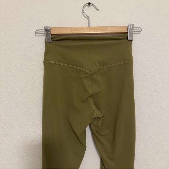 Lululemon Nulu Crisscross Mesh High-Rise Crop Leggings 23" Bronze Green Size 2 - Picture 10 of 12